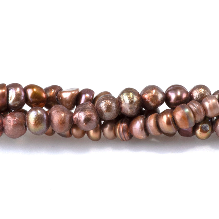 Freshwater Pearl 3.5-3mm Brown Potato Beads - 15-16 Inch