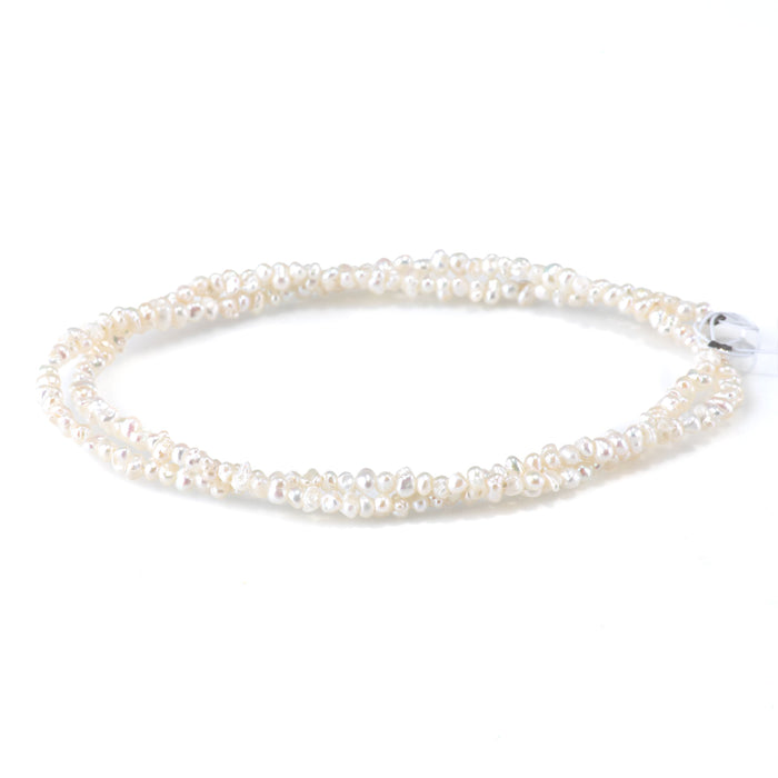 Freshwater Pearl 3mm White Cispy Potato Beads - 15-16 Inch