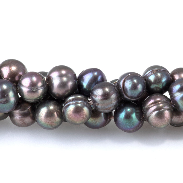 Freshwater Pearl 4-5mm Peacock Potato Beads - 15-16 Inch