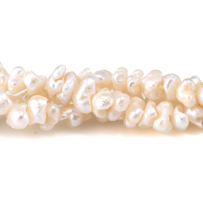 Freshwater Pearl 4mm White Crispy Chip Beads - 15-16 Inch