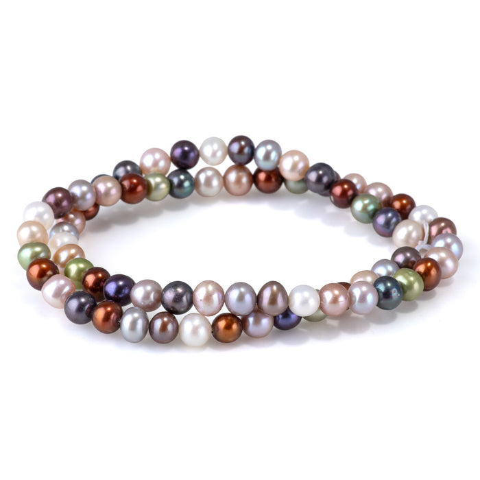 Freshwater Pearl 6-7mm Multi Color Potato Beads - 15-16 Inch