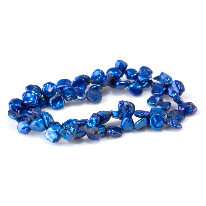 Freshwater Pearl 7-12mm Blue Top Drill Keshi Beads - 15-16 Inch