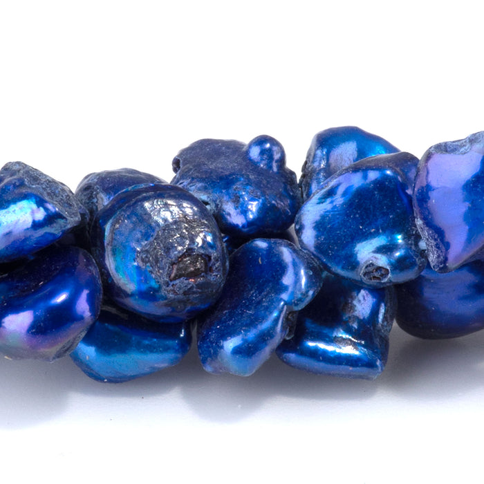 Freshwater Pearl 7-12mm Blue Top Drill Keshi Beads - 15-16 Inch