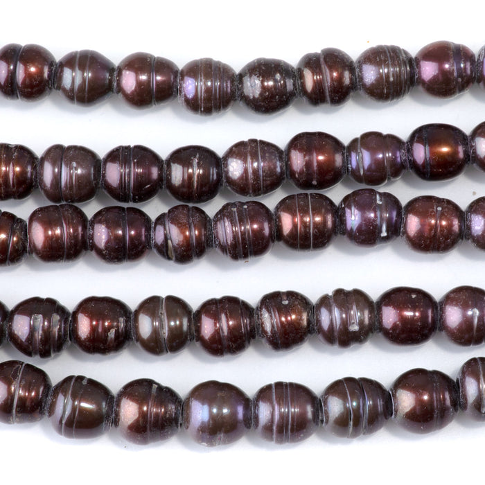 Freshwater Pearl 8-10mm Circled Baroque Large Hole Beads - 8-Inch