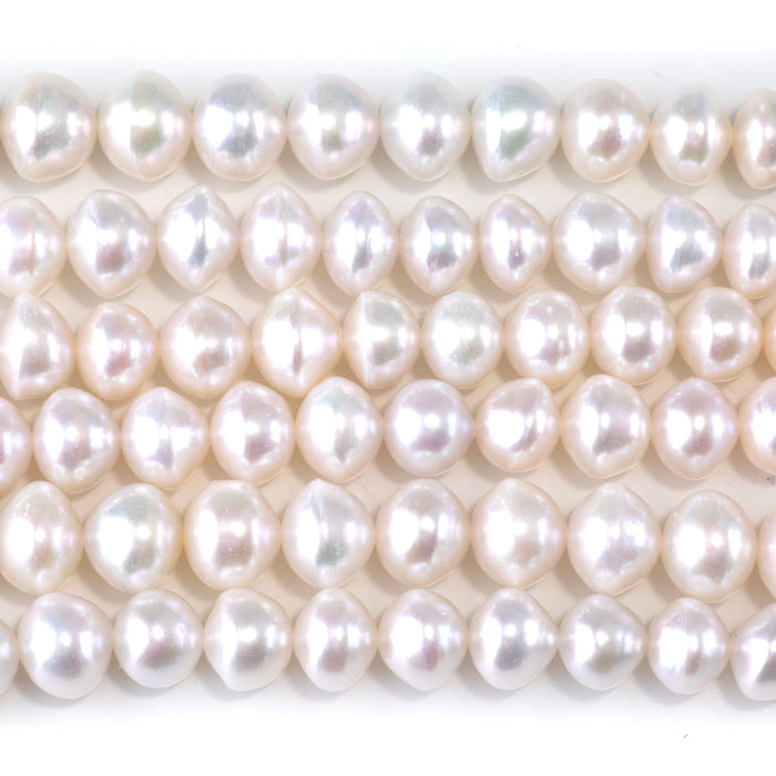 Freshwater Pearl 7-9mm White Potato Beads - 15-16 Inch