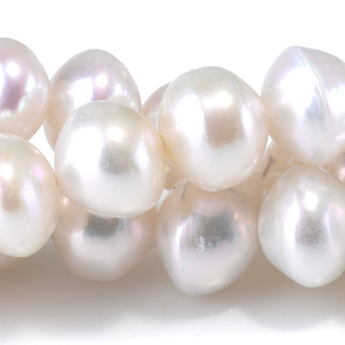 Freshwater Pearl 7-9mm White Potato Beads - 15-16 Inch