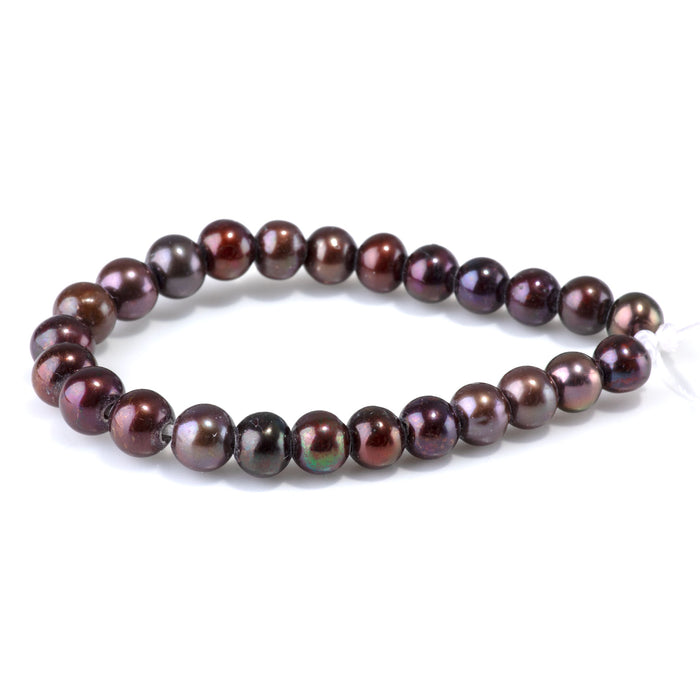 Freshwater Pearl 8-9mm Peacock Potato Large Hole Beads - 8-Inch