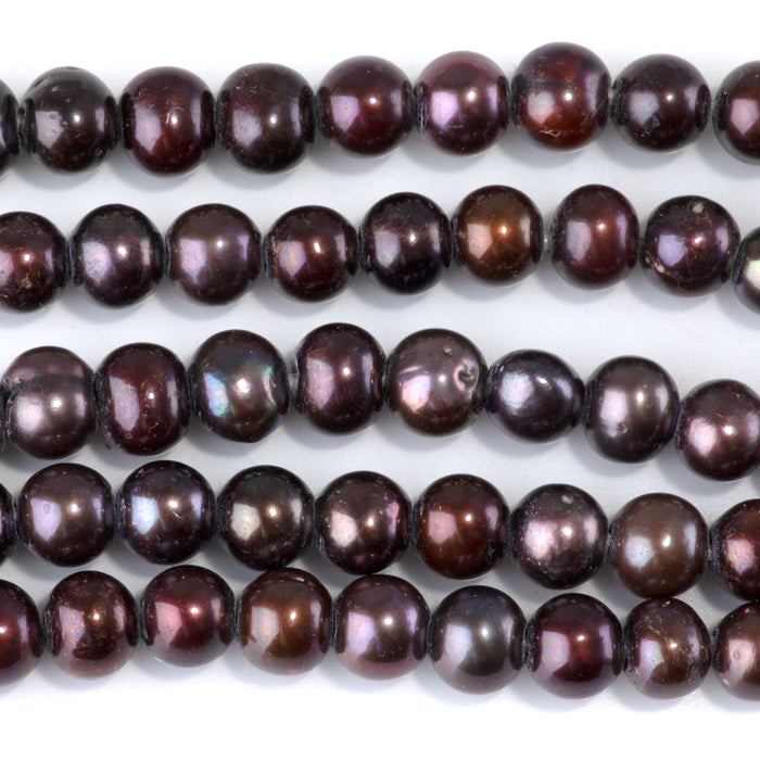Freshwater Pearl 8-9mm Peacock Potato Large Hole Beads - 8-Inch