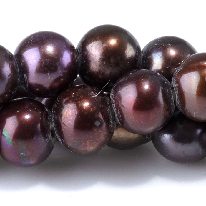 Freshwater Pearl 8-9mm Peacock Potato Large Hole Beads - 8-Inch