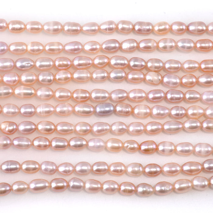 Freshwater Pearl 4-5mm Light Pink Rice Beads
