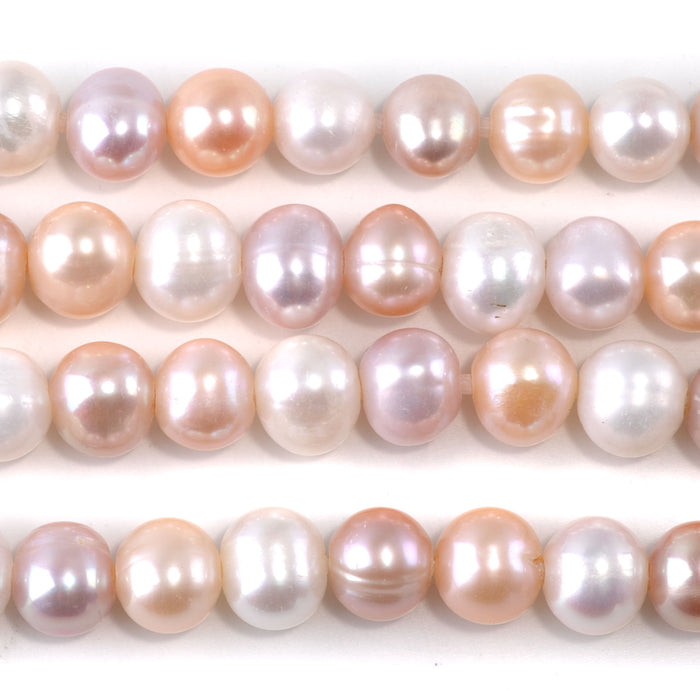 Freshwater Pearl 10-11mm Mix Potato Beads with 2mm Large Hole - 8 Inch