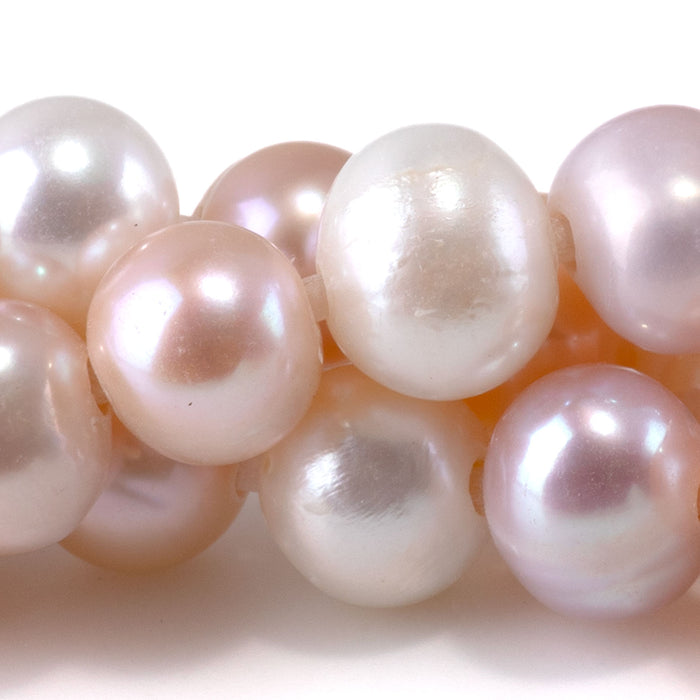 Freshwater Pearl 10-11mm Mix Potato Beads with 2mm Large Hole - 8 Inch