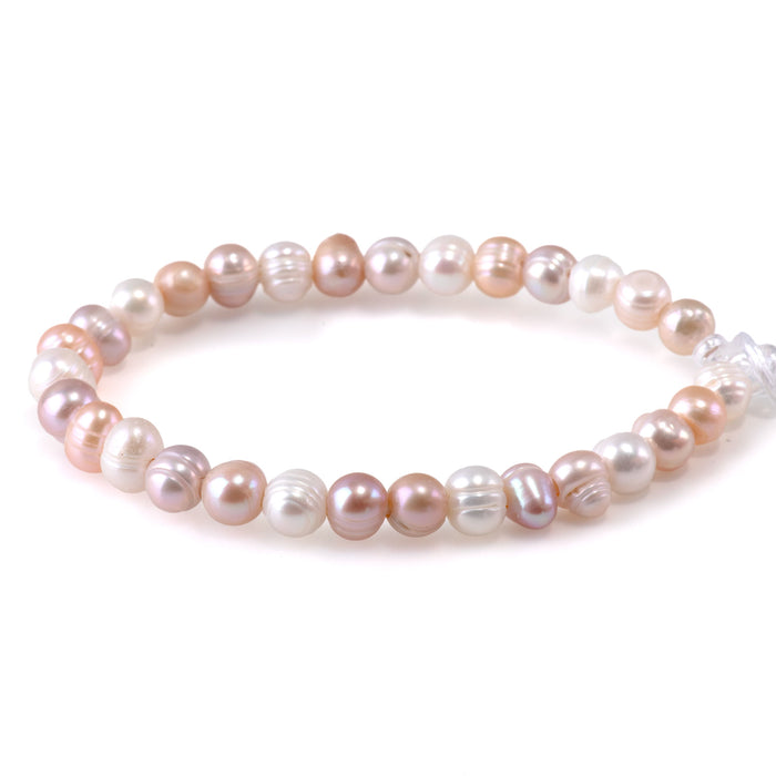 Freshwater Pearl 7-8mm Mix Potato Beads with 2mm Large Hole - 8 inch