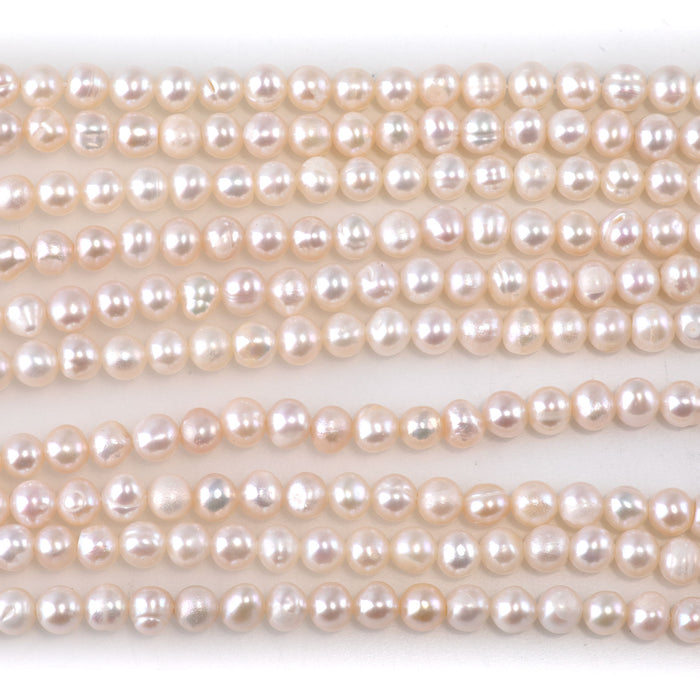 Freshwater Pearl 4-5mm White Potato Beads