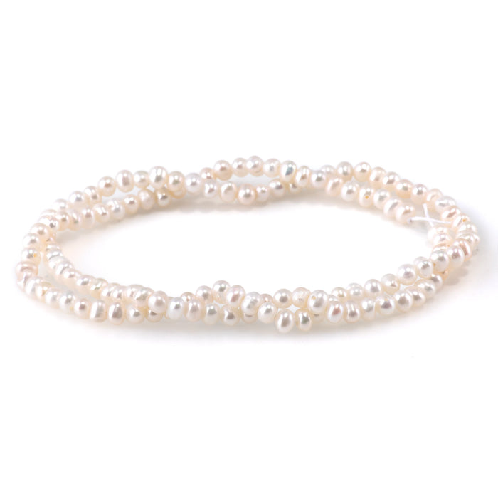 Freshwater Pearl 4mm White Potato Beads
