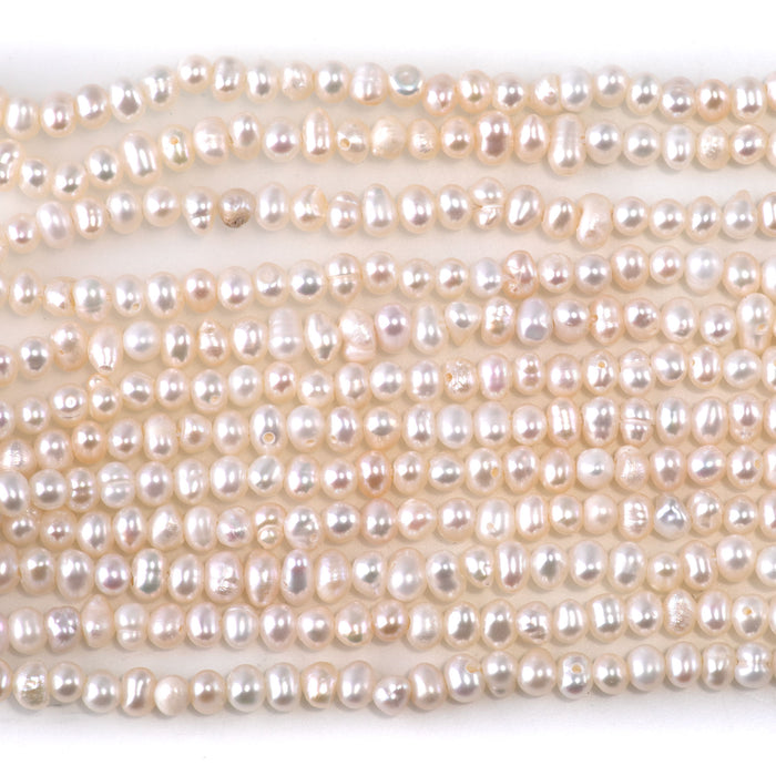 Freshwater Pearl 4mm White Potato Beads