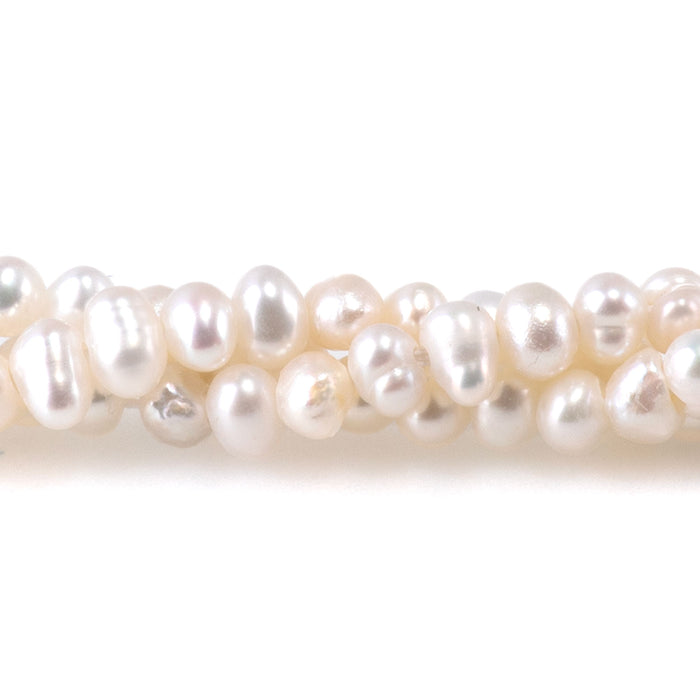 Freshwater Pearl 4mm White Potato Beads