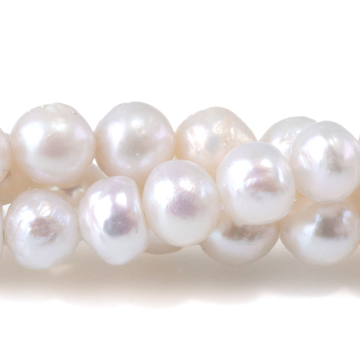 Freshwater Pearl 5-6mm White Potato Beads - 15-16 Inch