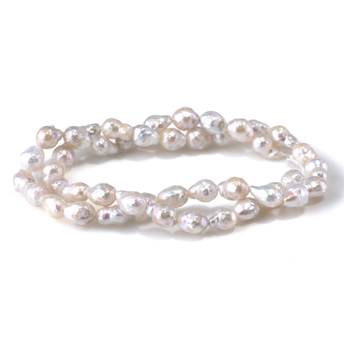 Freshwater Pearl 5x9mm White Baroque Bead - 15-16 Inch