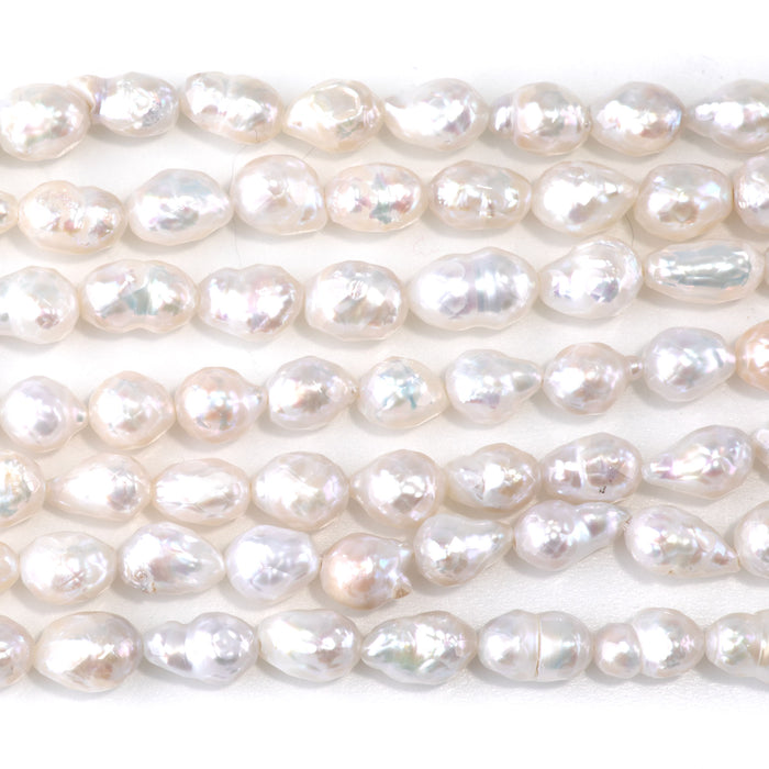 Freshwater Pearl 5x9mm White Baroque Bead - 15-16 Inch