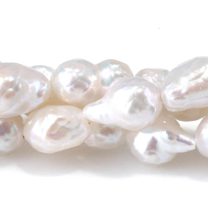 Freshwater Pearl 5x9mm White Baroque Bead - 15-16 Inch