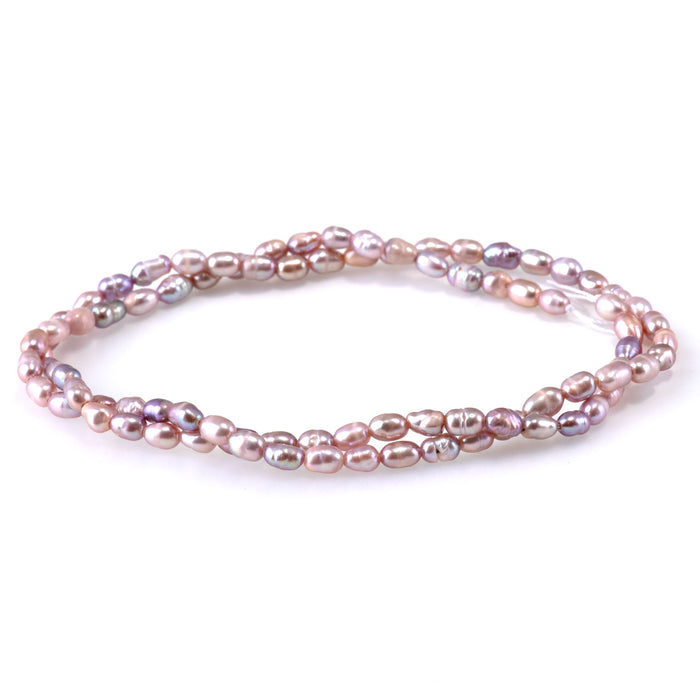 Freshwater Pearl 3-4mm Pink Rice Beads