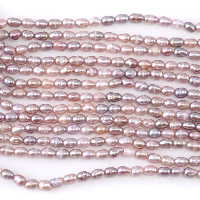 Freshwater Pearl 3-4mm Pink Rice Beads
