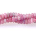 This is a Dakota Stones 2x4mm Pink Tourmaline Thin Gemstone strand with A grade faceted rondelle beads in 15-16 inch strand.