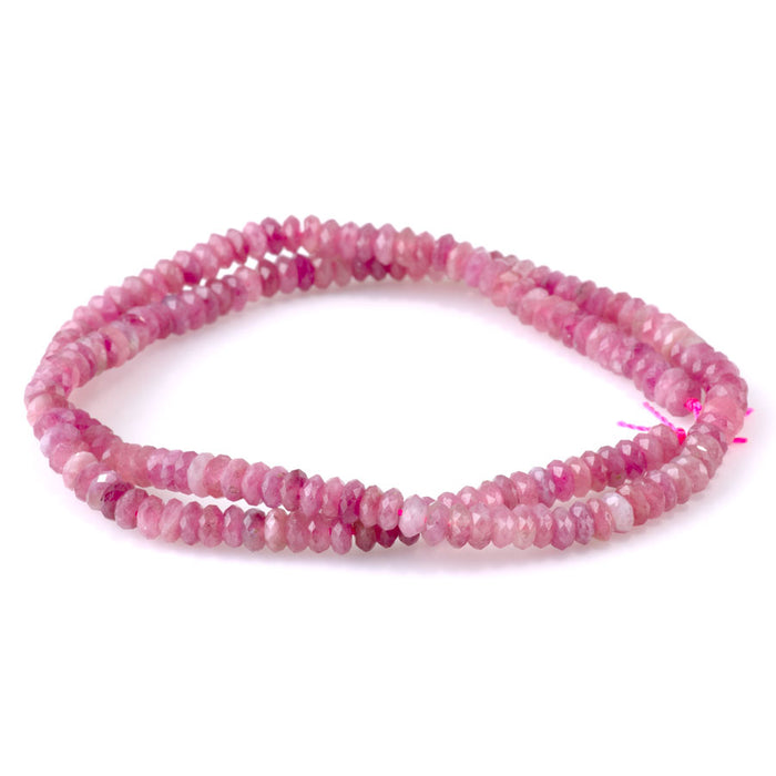 Pink Tourmaline 2x4mm Thin Rondelle Faceted AA Grade - 15-16 Inch