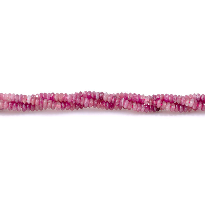 Pink Tourmaline 2x4mm Thin Rondelle Faceted AA Grade - 15-16 Inch