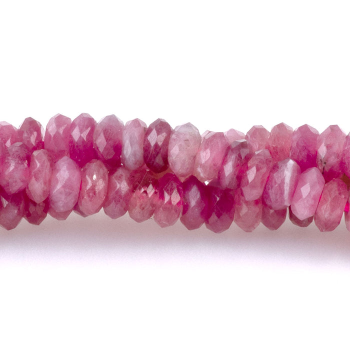 Pink Tourmaline 2x4mm Thin Rondelle Faceted AA Grade - 15-16 Inch