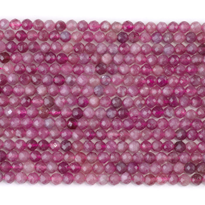 This is a Dakota Stones 4mm Pink Tourmaline Gemstone strand with A grade faceted round beads in 15-16 inch strand.
