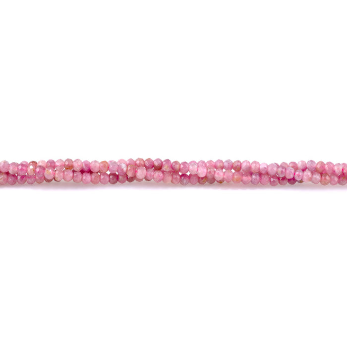 Pink Tourmaline 3x4mm Rondelle Faceted - 15-16 Inch