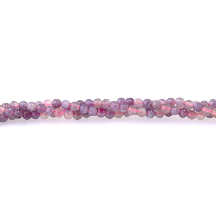 Pink Tourmaline with Pink Lepidolite 4mm Round 15-16 Inch