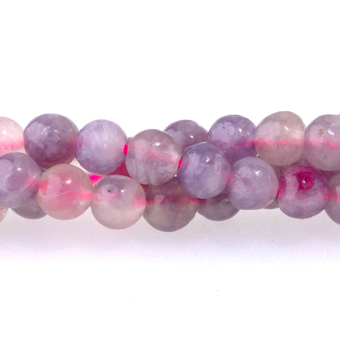 Pink Tourmaline with Pink Lepidolite 4mm Round 15-16 Inch