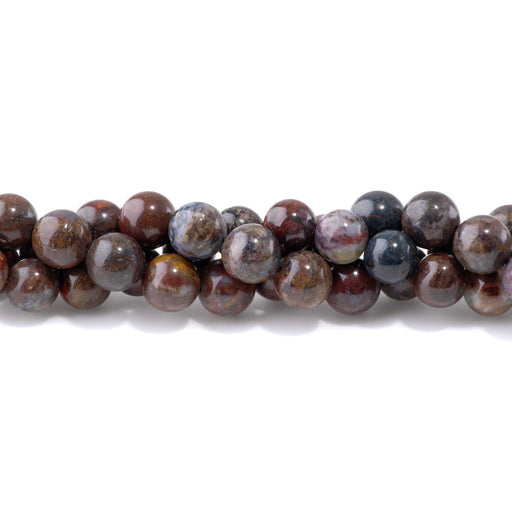 This is a Dakota Stones 10mm Pietersite Gemstone strand with round beads in 8 inch strand.
