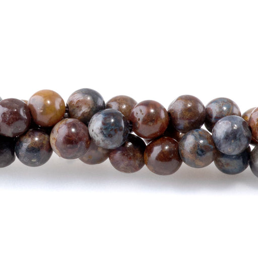 This is a Dakota Stones 4mm Pietersite Gemstone strand with round beads in 8 inch strand.