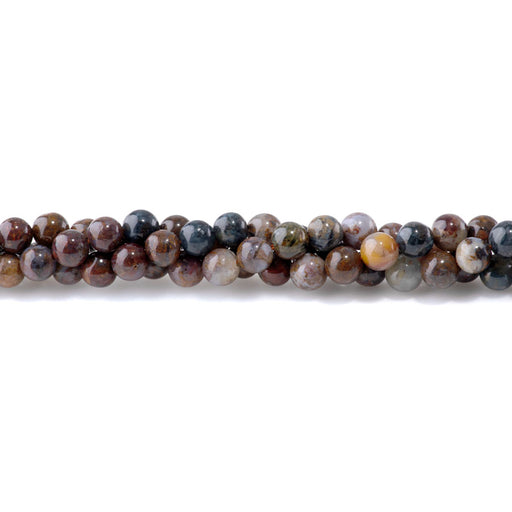 This is a Dakota Stones 6mm Pietersite Gemstone strand with round beads in 8 inch strand.