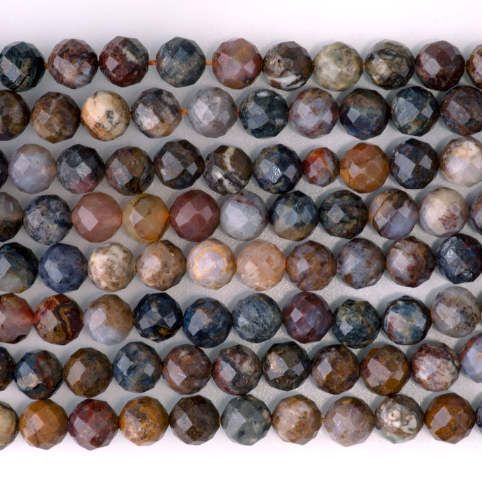 Pietersite 6mm Faceted Round - 15-16 Inch
