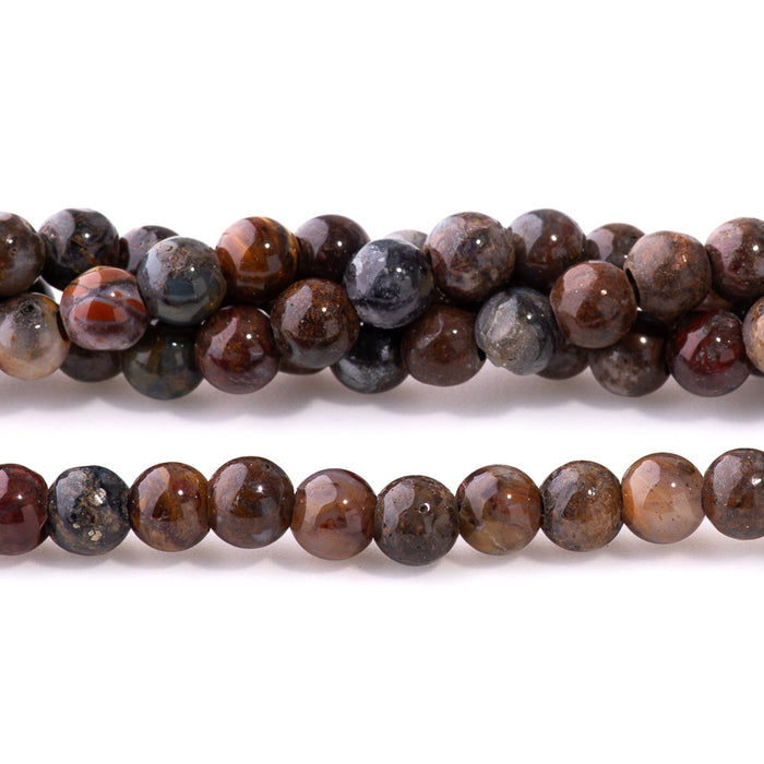 Pietersite 6mm Round - Large Hole Beads