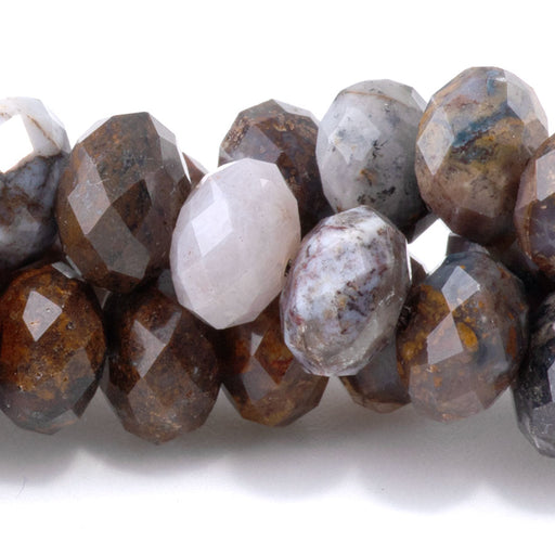 This is a Dakota Stones 8mm Pietersite Gemstone strand with faceted rondelle beads in 8 inch strand.