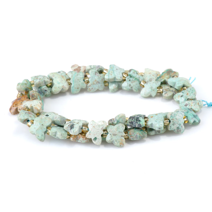 This is a Dakota Stones 10x8mm Peruvian Turquoise Butterfly Gemstone strand with A grade faceted beads in 15-16 inch strand.