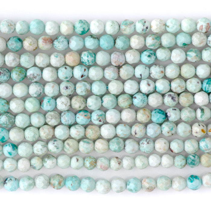 Peruvian Turquoise (Chrysocolla) 4mm Microfaceted Round - 15-16 Inch