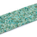 This is a Dakota Stones 4mm Peruvian Turquoise Gemstone strand with A grade faceted round beads in 15-16 inch strand.