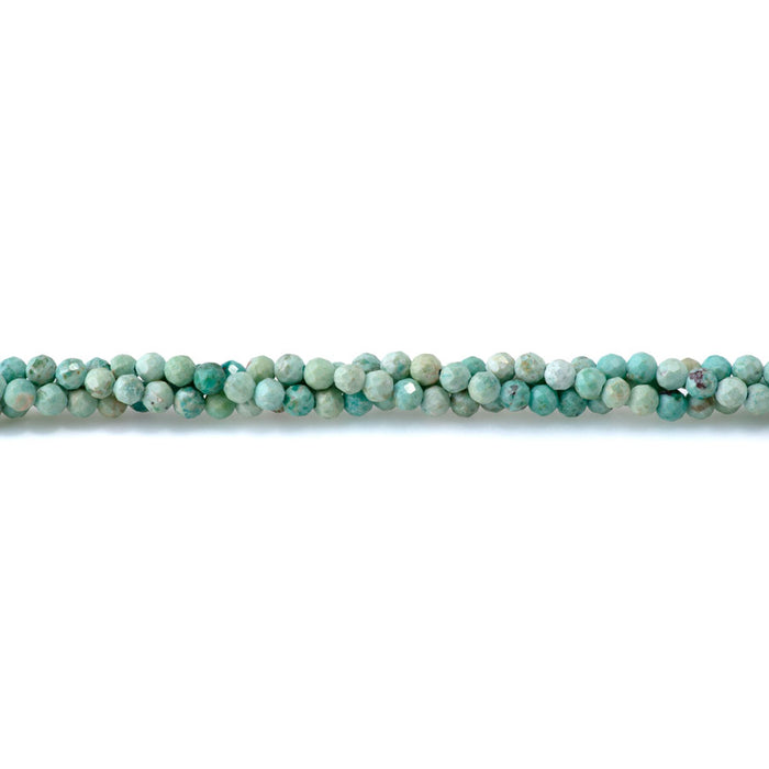 Peruvian Turquoise 4mm Round Faceted A Grade - 15-16 Inch