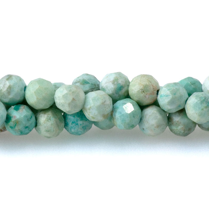 Peruvian Turquoise 4mm Round Faceted A Grade - 15-16 Inch