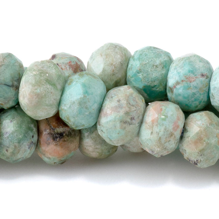 Peruvian Turquoise 5x8mm Rondelle Faceted A Grade - 15-16 Inch