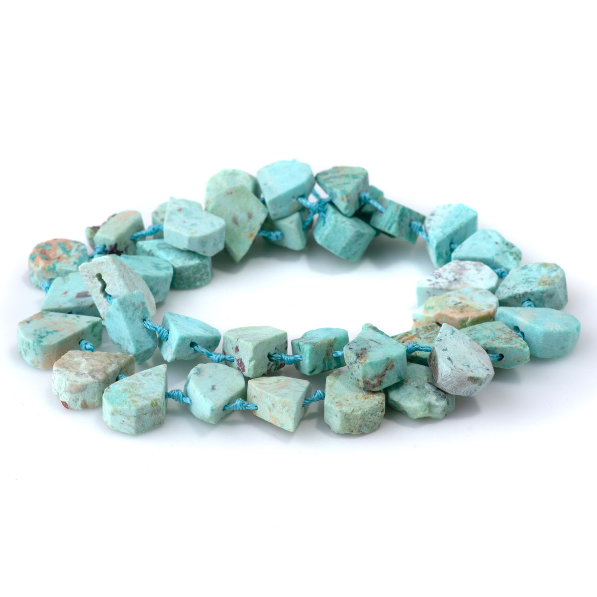 Peruvian Turquoise 9x13-12x16mm Top Drill Irregular Flat Drop - 15-16 ...