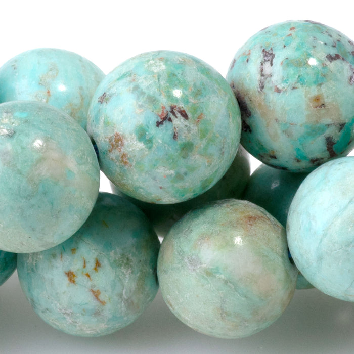 Peruvian Turquoise (Chrysocolla) 10mm Round - 15-16 Inch