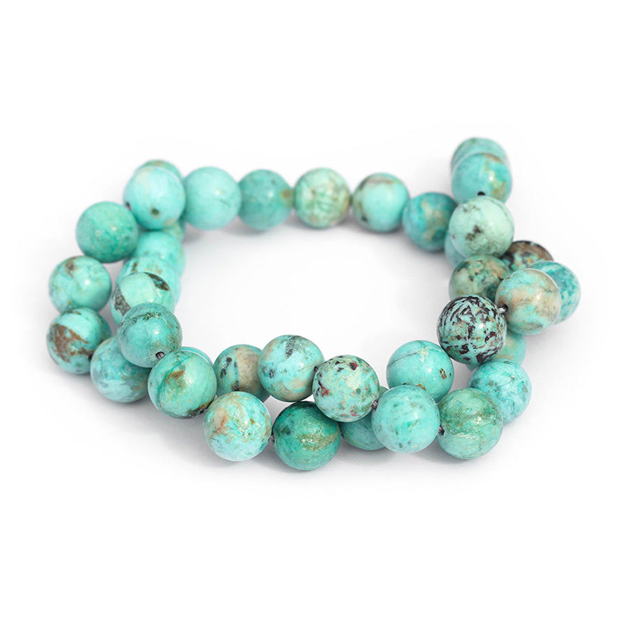 Peruvian Turquoise 10mm Round A Grade - 15-16 Inch